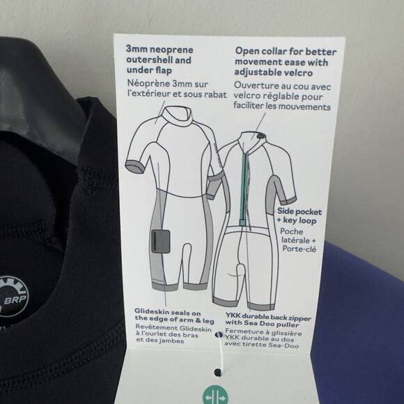 Sea-Doo Neoprene 3mm Exotic Shorty Wetsuit Element Proof Stretch Side Pocket NWT - Picture 10 of 16